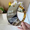 7.87x7.87in Moon Table Ornament Gold Mirror Rotating Date Stand  Living Room Decor
