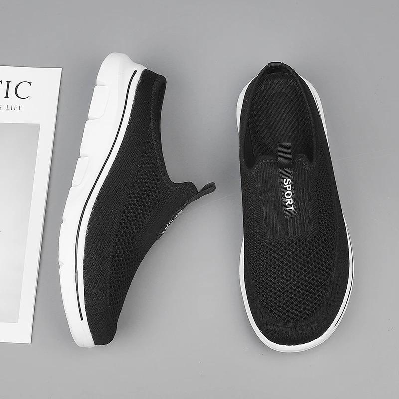 Большой размер 48 Летние мужские женские полуботинки тапочки слипоны повседневная обувь сетчатые дышащие мягкие удобные zapatillas hombre мужские