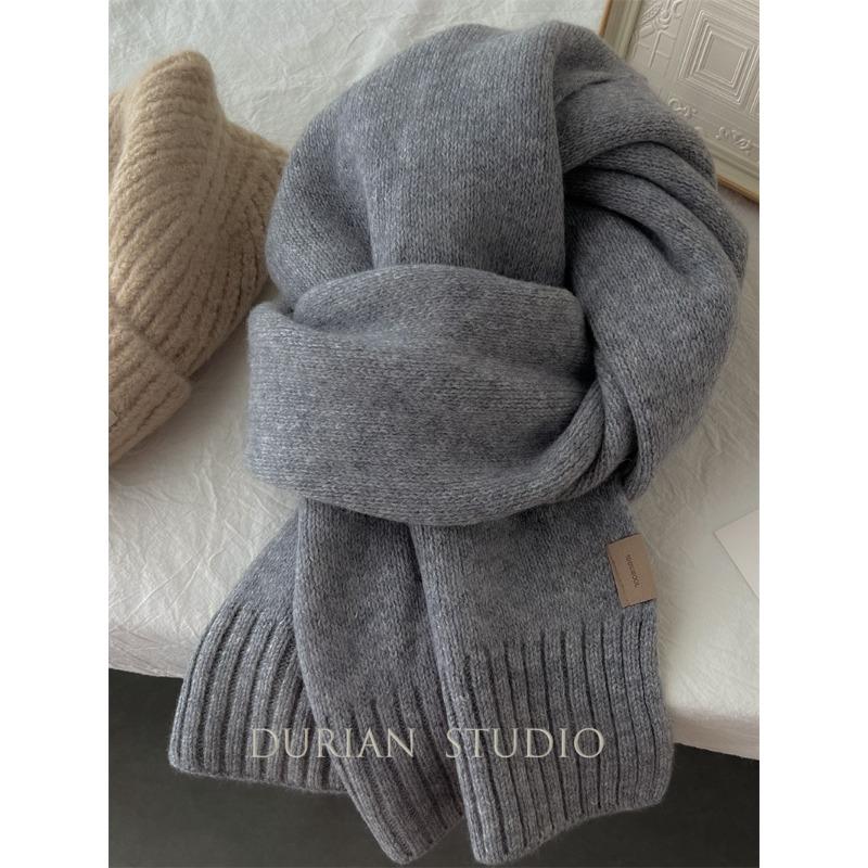 Шарфы из 100% чистой шерсти~ Избранная шерсть, утолщенные и увеличенные теплые вязаные шарфы, универсальные мужские и женские шарфы