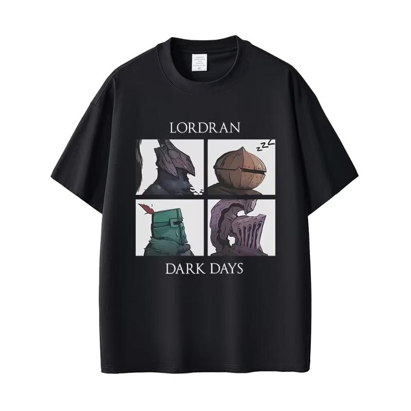 Game Dark Souls Praise The Sun Lordran Dark Days Graphic T Shirt Unisex Vintage Gothic Rock Tshirt Unisexs Cotton Crewneck Tshirts