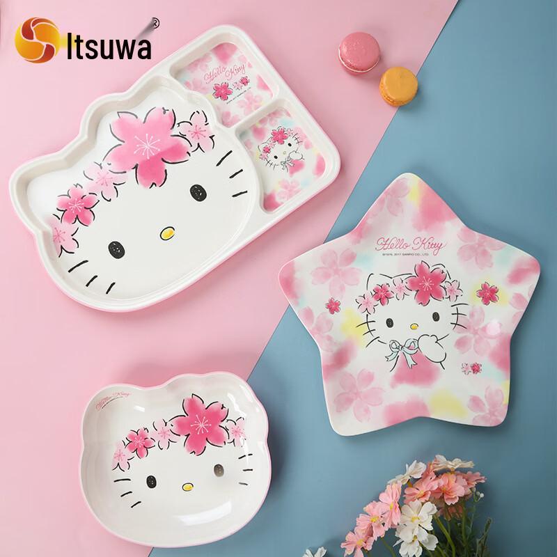 WUHE Меламиновая тарелка с отделениями и миска Hello Kitty