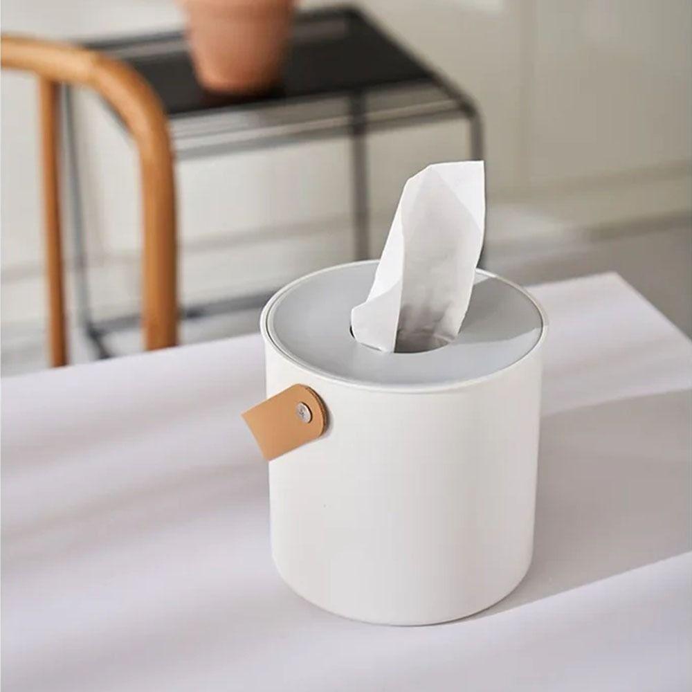 Drop-resistant Portable Tissue Box with Handle Toilet Paper Case Round Napkin Holder Tea Table