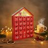 Обратный отсчет до Рождества Домик Формы Календарь обратного отсчета с 24 ящичками Пополняемый Деревянный Адвент для детей Украшение дома