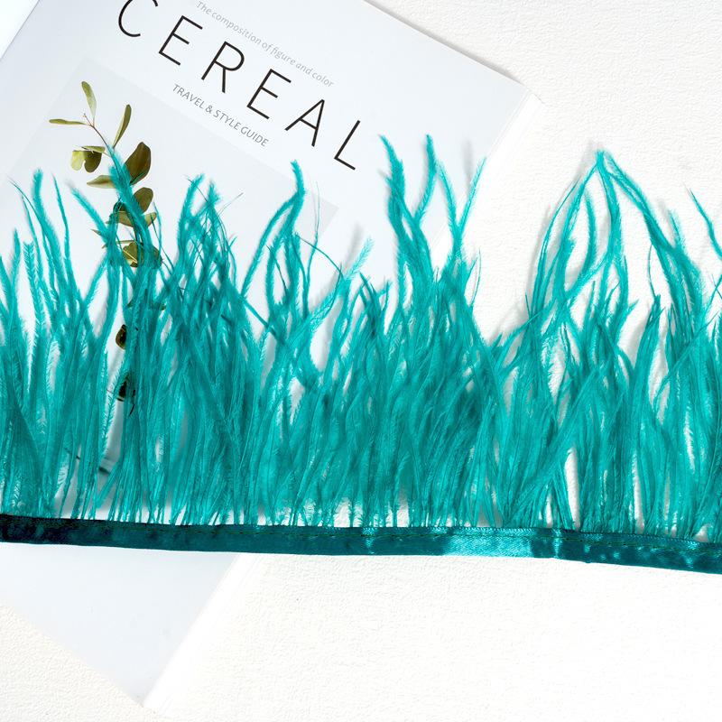 Decorative Feather Cloth Strip 10-15Cm Ostrich Hair Cloth Edge Dress Cuffs Latin Dance Skirt Diy Clothing Accessories