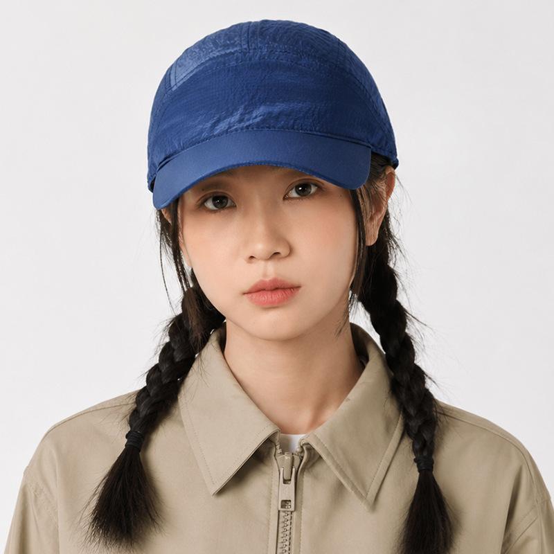 Soft-top baseball cap, unisex, suitable for outdoor wear in spring and summer, with a brim for sun protection, drawstring, lightweight, breathable,