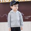 Spring and Autumn New Children's Wear Hooded Solid Color Base Pullover Sweatshirt
