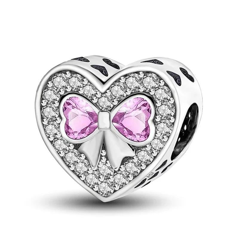 Медь Святая Мать Разделенное Сердце Любви Серия Бант Бусина Сделай сам Браслет Браслет Изготовление Подарок Высокого Качества Изысканные Ювелирные Изделия