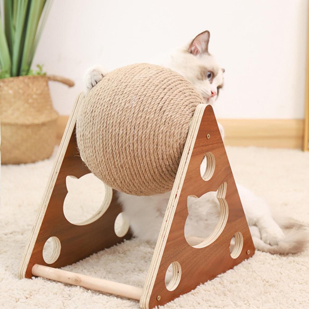 Мяч из сизалевой веревки, игрушка для кошек, лазалки для кошек, игрушка для домашних животных, интерактивная игра, когтеточка, деревянная полка