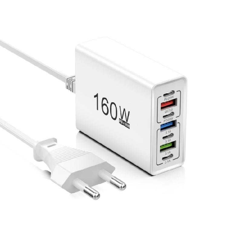 160 Вт 6 в 1 Type C USB Адаптер Зарядки 160 Вт Многопортовый Быстрой Зарядки Адаптер Зарядки Телефона Для Смартфонов Планшета