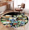 Cartoon comics Pattern Round Rug, Indoor/Outdoor Mat, for Picnic, Gameroom, Bedroom, Office, Living Room, Home Decor Carpet, Birthday Gift