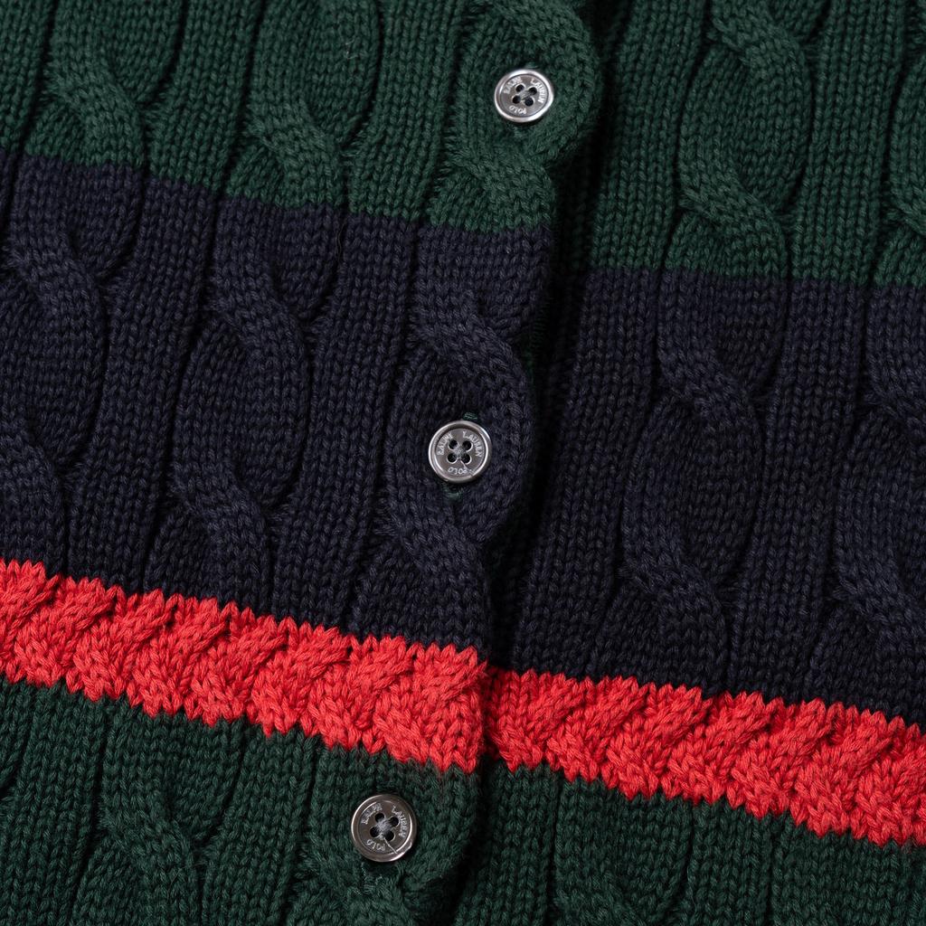 Polo Ralph Lauren Свитер женский вязаный с длинным рукавом на пуговицах в цветную полоску 211A89539-001