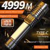 White Laser Flashlight Strong Light LED Telescopic Focus Super Long -range Liquid Crystal Number Showing Flashlight