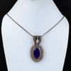 Lab-Created Blue Sapphire & Moonstone Gemstone Pure Copper Wire Wrap Handmade Wonderful Jewelry Pendant