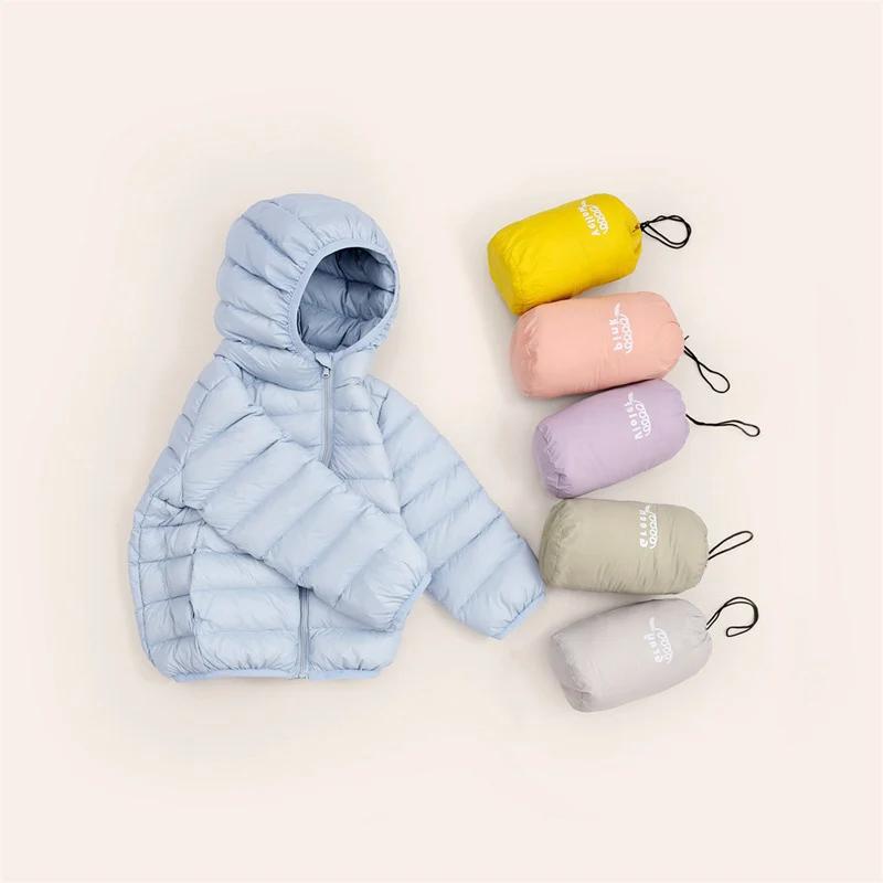 3 -13 лет Детская куртка для мальчиков с белым утиным пухом, утолщенное детское пальто для девочки, зимняя повседневная теплая одежда с капюшоном конфетного цвета