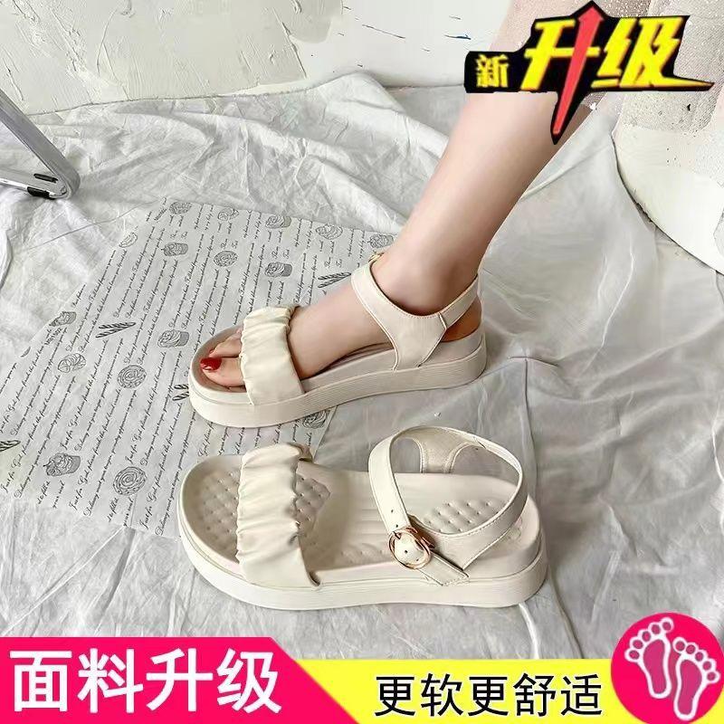 2025 новые сандалии женские повседневные школьницы красивые на платформе сказочный ветер пляжные плоские римские туфли