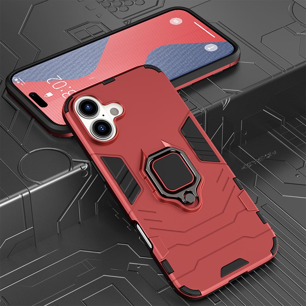 KEYSION Противоударный защитный чехол для iPhone 16 Pro Max Мягкий силиконовый + PC Ring Stand Holder Задняя крышка телефона для iPhone 16 16 Plus