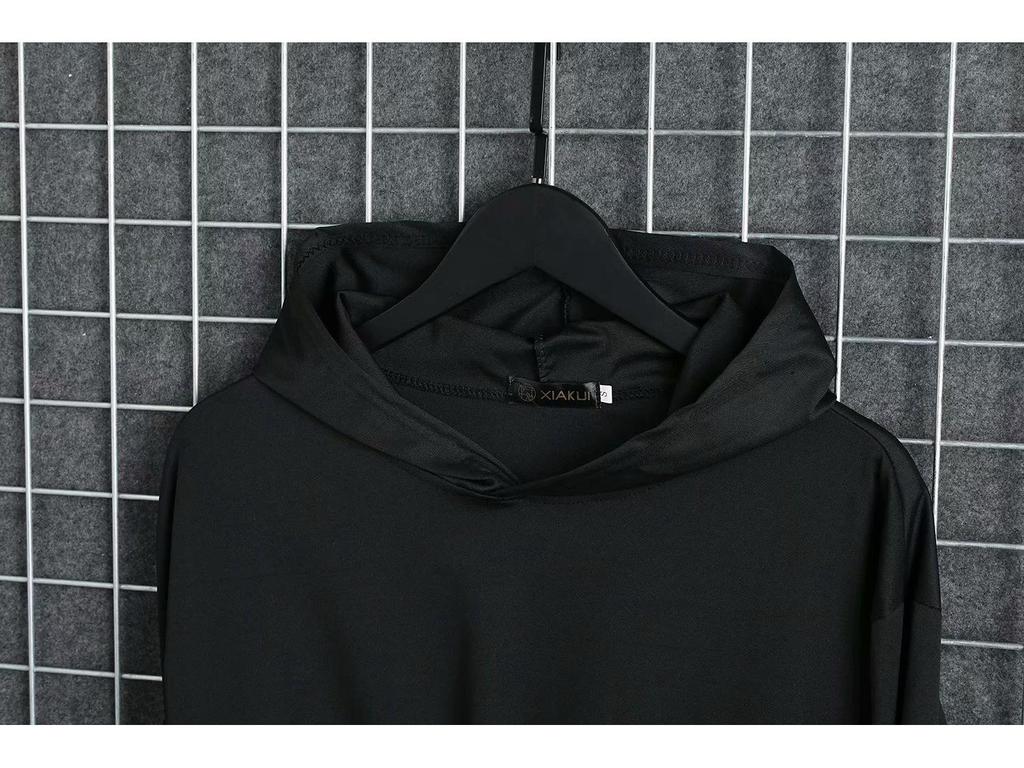 Men's 2021 Autumn Korean Style Hooded Hip-Hop Sweatshirt with Zipper and Ribbon Detailing