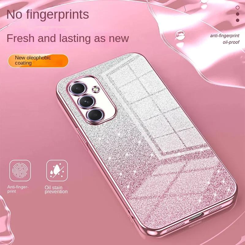 Блестящий Чехол с Покрытием для Защиты Телефона Samsung Galaxy S25 Ultra S25 Plus A56 A36 A26 A16 A06 A55 A35 A25 15 05S 4G 5G Задняя Крышка