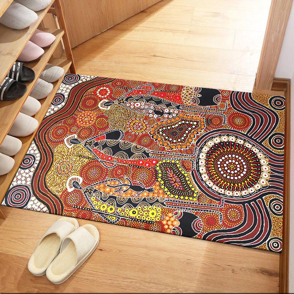 Aboriginal Art Dreamtime Floor Mats for Living Room, Bedroom and Room Decoration Are Suitable for Gifts.