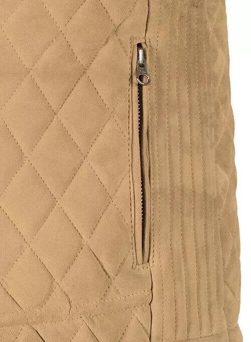 Настоящая бежевая замша стильный жилет вестерн жилет пальто мужская куртка из овчины кожа