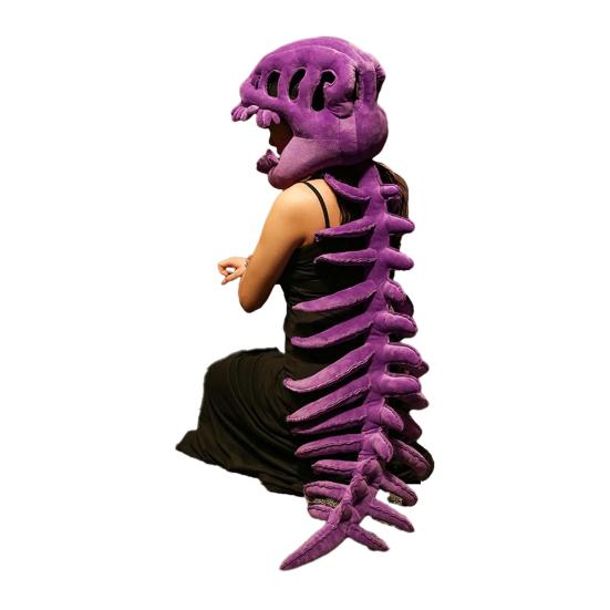 Реалистичный детский костюм скелета динозавра, 3D плюшевый наряд с молнией сзади, стиль надевания, одежда динозавра для Хэллоуин-вечеринки, косплея