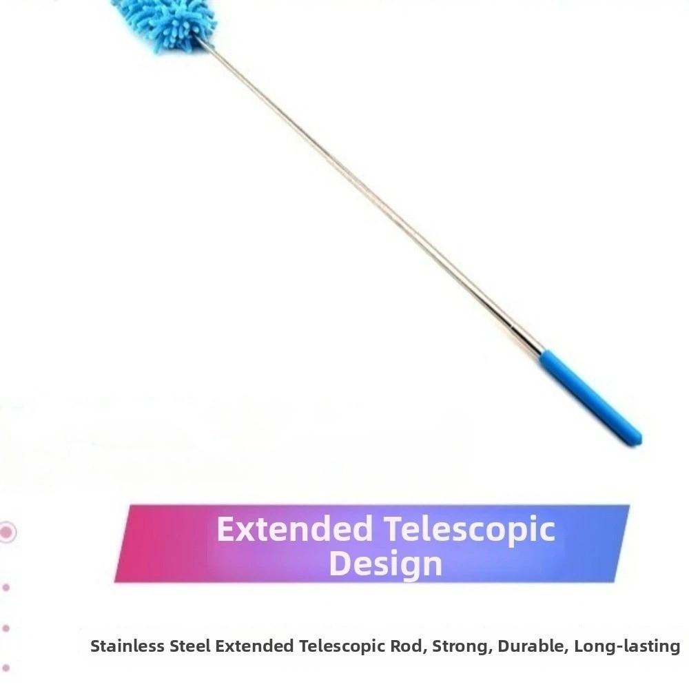 2 Pieces Detachable Microfiber Duster Replaceable Head Telescopic Dust Brush  Car Interior