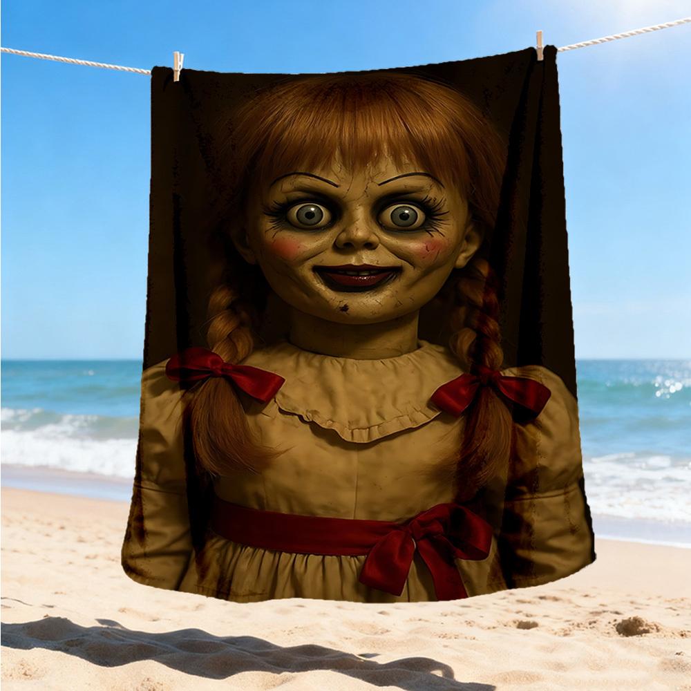 1 шт. кукла Аннабель, Хоррор-фланелевое одеяло для улицы, Подарок для мальчиков, девочек, взрослых, семьи, друзей