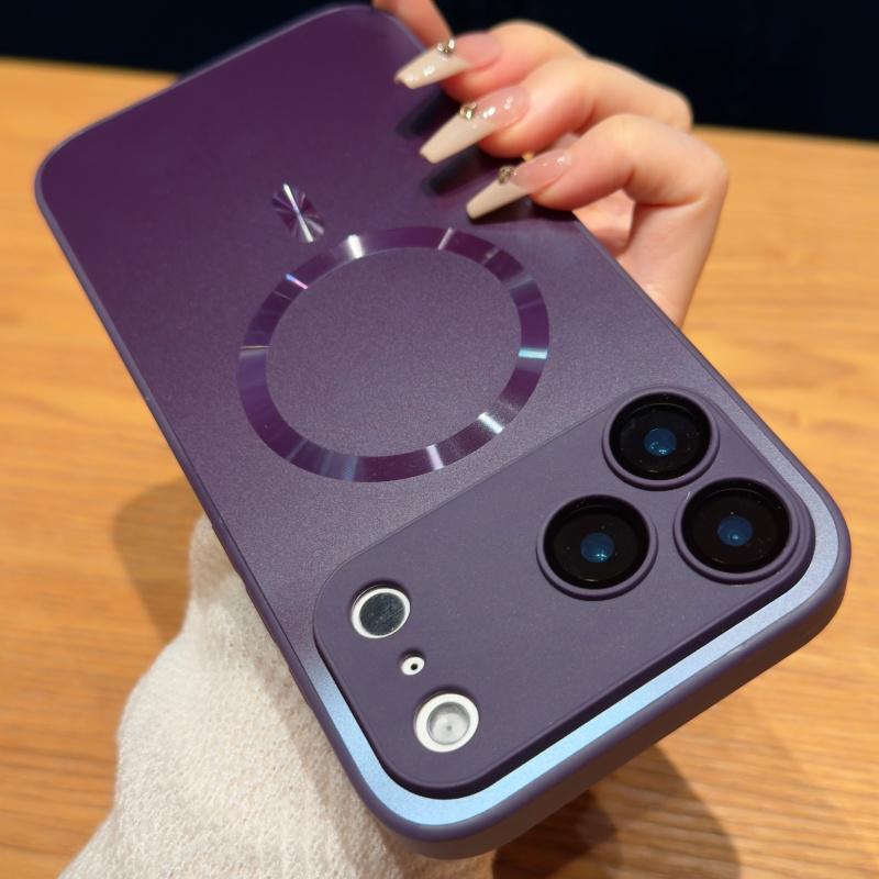 Luxury Metallic Paint AG Nano Frosted For Magsafe Case for iPhone 17 16 15 14 Plus 13 12 11 Pro Max Wireless Charging Cover