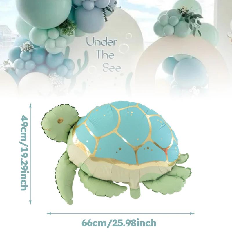 2pcs Cartoon Turtle Balloons Ocean Animal Foil Balloon Birthday Party Under the Sea Theme Summer Holiday Decoration Gifts 5