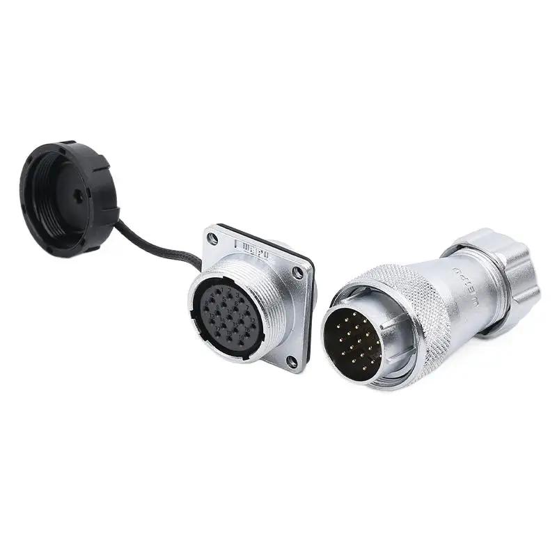 WEIPU WS24 TP/Z 2 3 4 10 12 19 Pin PCB Panel Mount Bulkhead M24 Automation Waterproof Connector Solar LED Lighting Power Adapter