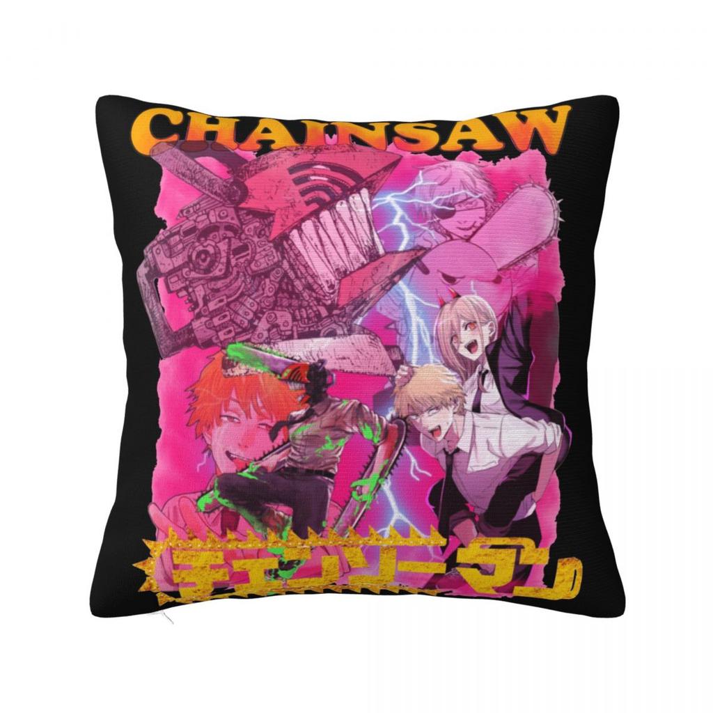 Anime Chainsaw Man Square Pillow Cases Cushion Cover Awesome Zippered Decor Throw Pillow Case Cover for Car