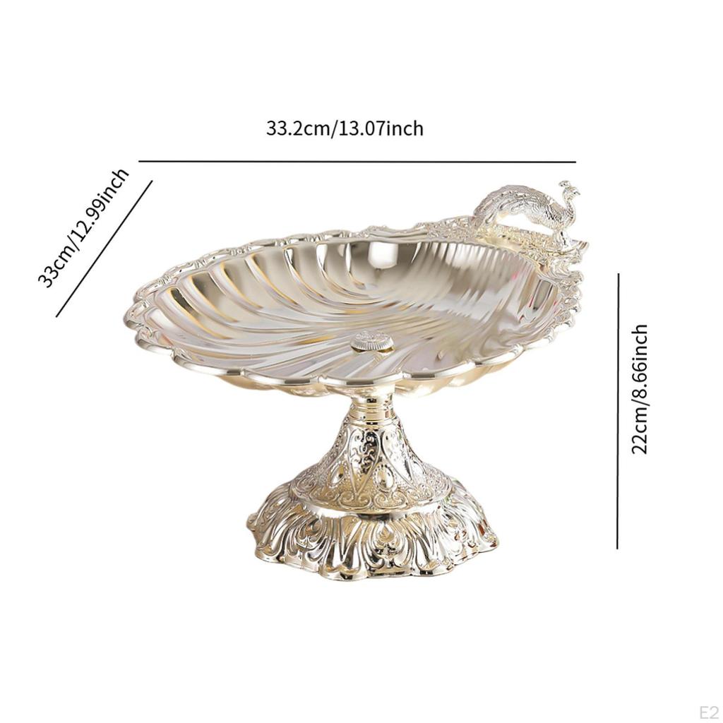 Metal Fruit Plate with Foot, Table Decoration, Bowl Serving Tray for Home And