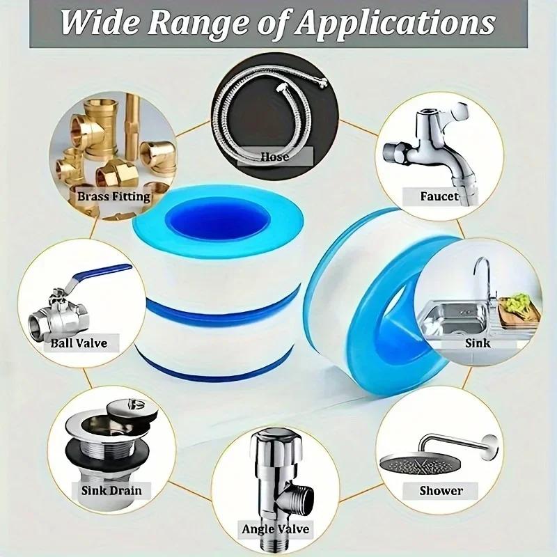 PTFE лента для герметизации резьбы труб, лента для газовой и водопроводной воды, 20 метров, водонепроницаемая, специальная, для воздуховодов, вакуумная лента для герметизации кранов
