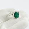 Oval Emerald Ring: Handmade 925 Sterling Silver Gemstone Ring