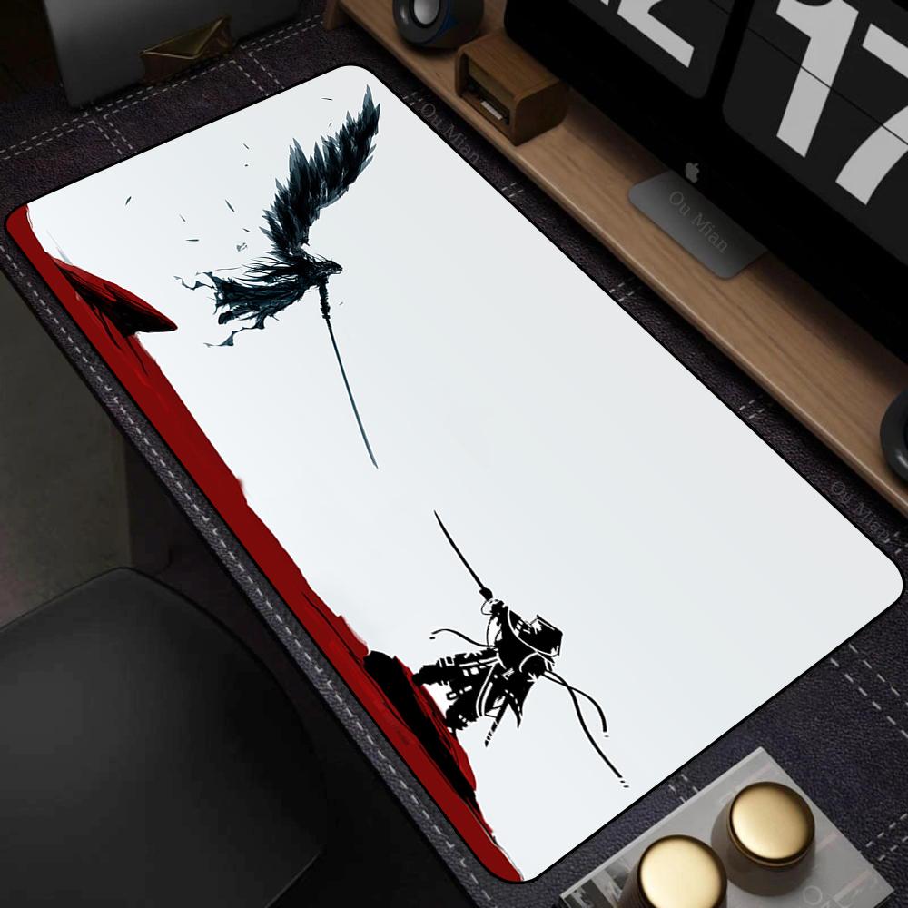 Black Anime Desktop Mat Office PC Gaming Accessories Keyboard Mouse Pad Laptop Final Fantasy Mousepad Gamer Non-slip Carpet Xxl