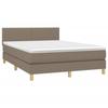 3140461 vidaXL Divan Bed with Mattress Taupe 140x200 Cm Fabric