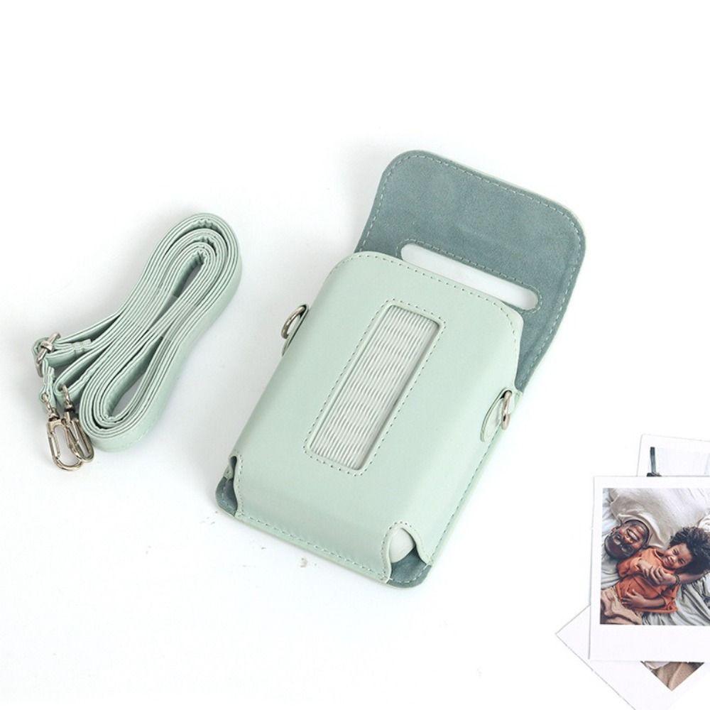 PU Leather Printer Carrying Case Retro with Shoulder Strap Storage Bag Dustproof Shockproof for Fujifilm Instax Mini Link 3