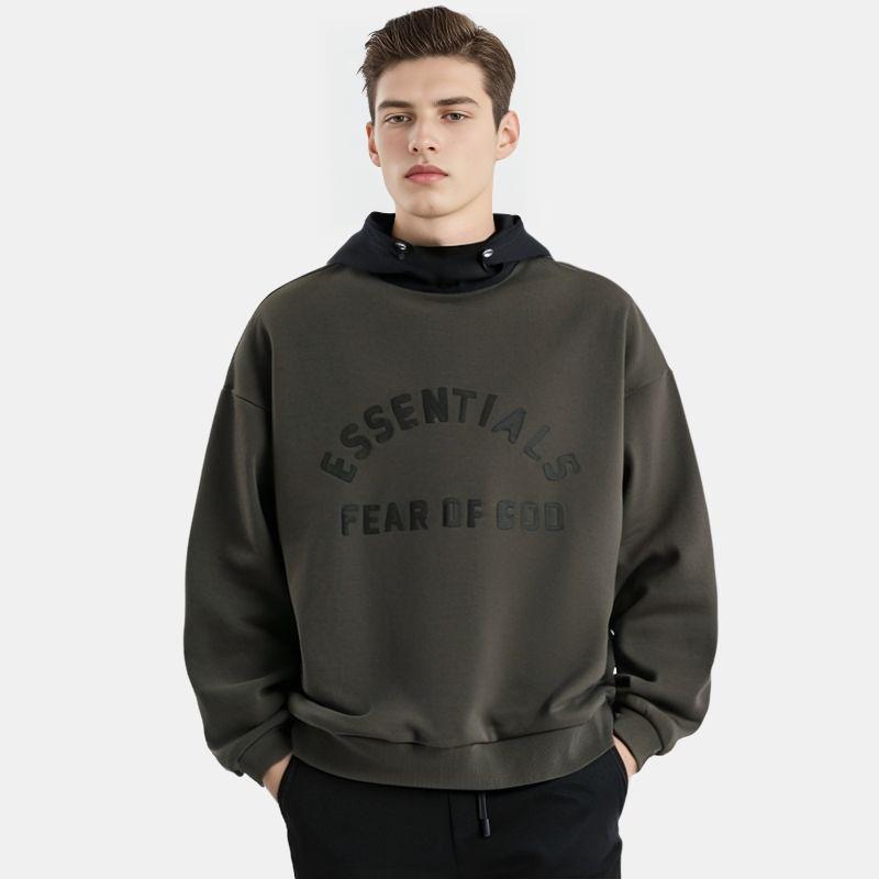Fear of God Essentials Толстовка с капюшоном из нейлонового флиса Чернила/Струйный черный Мужские Топы 202SP244310F