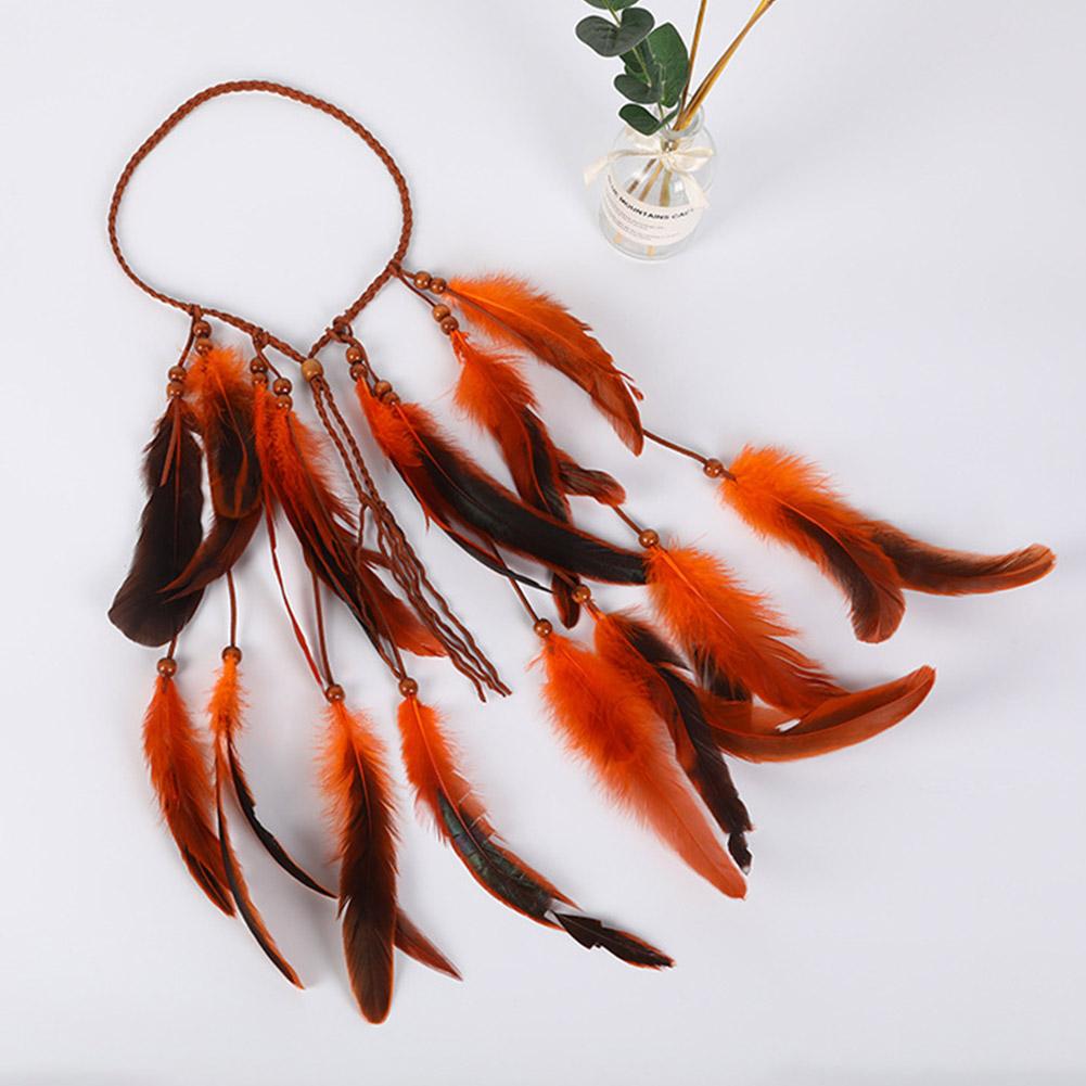 Повязка на голову из перьев в стиле бохо, повязка на голову в стиле хиппи, цыганские аксессуары из перьев для женщин, аксессуар для костюма Ind T2W8