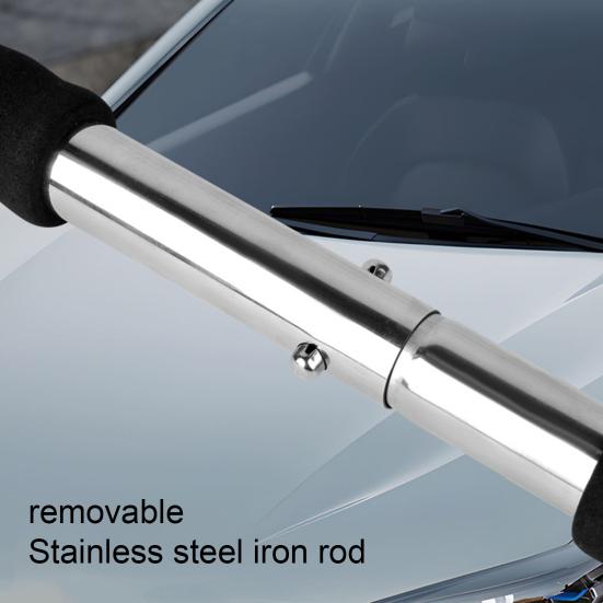 Лопата для снега с насадками 3 в 1, нейлоновая щетина, вращающаяся конструкция головки, простая установка, скребок для снега и льда с эргономичной ручкой