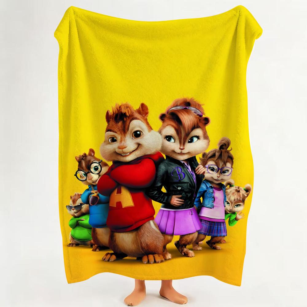 Movie Alvin And The Chipmunks Throw Flannel Throw Blanket Suitable for Sofa Living Room Bedroom