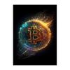 Картина на холсте Bitcoin Storm Современное абстрактное искусство граффити Популярный постер Офисное роскошное художественное украшение