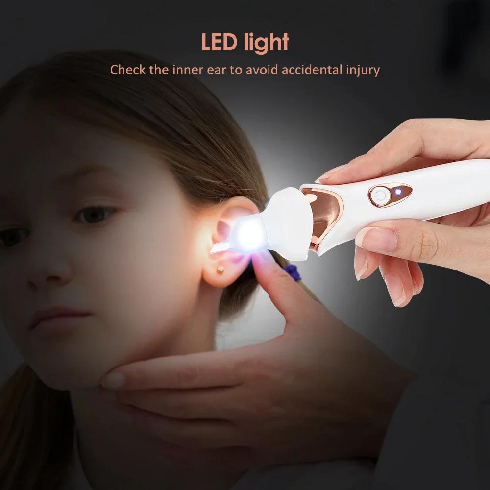 Wireless Luminous Ear Pick Electric Ear Cleaner Painless Ear Suction Set Children Adult Earwax Removal Tool with LED Light