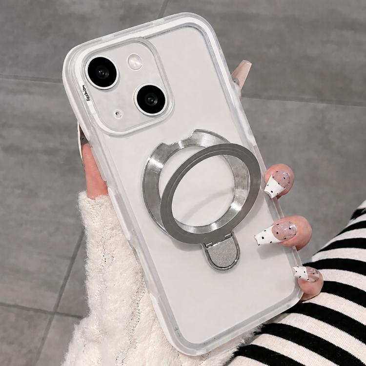 Dual-Color Translucent Matte Phone Case With Kickstand For iPhone 14 Pro, PC+TPU Anti-Fingerprint Shockproof Protective Cover