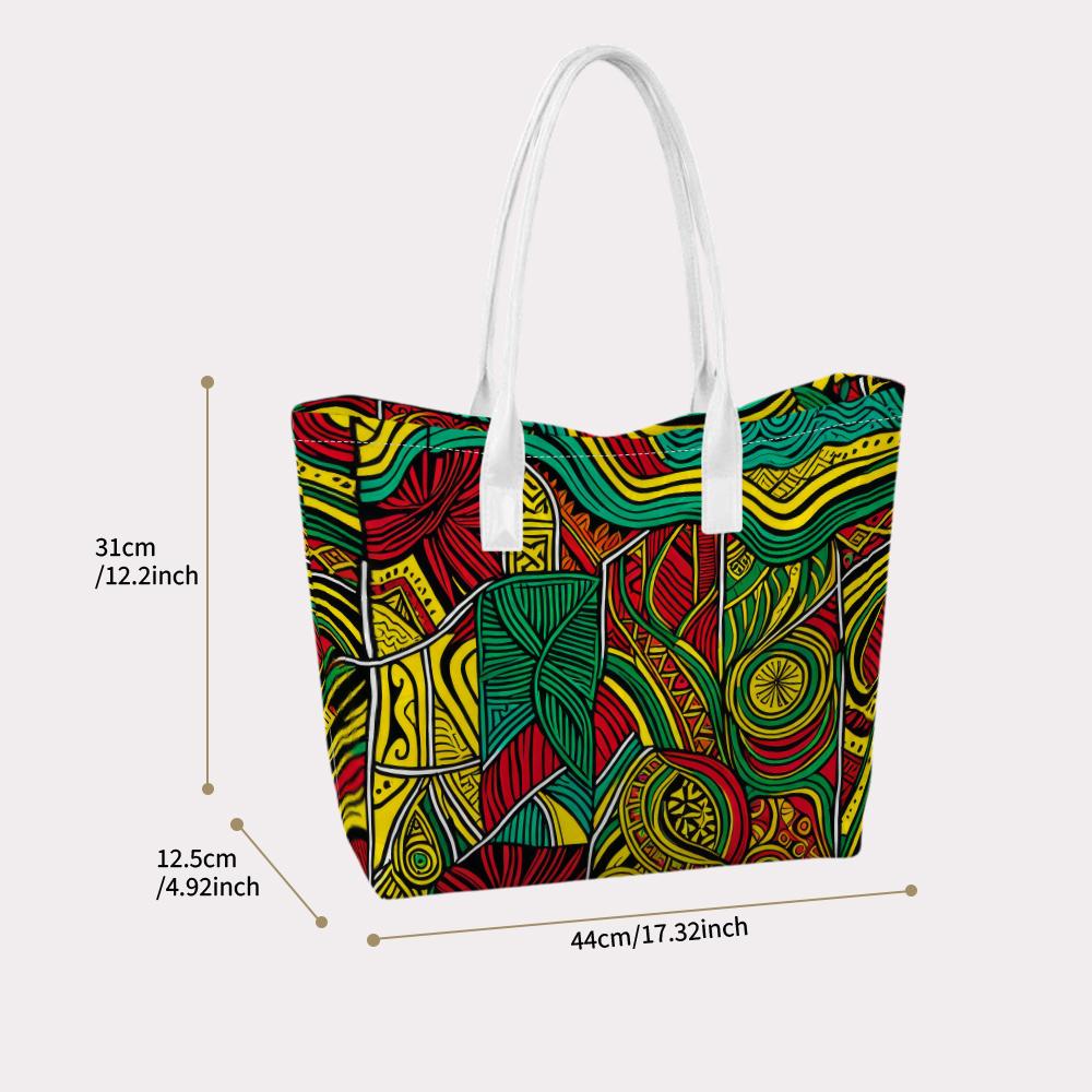 African Style Printed Tote Bag Fashion Large Capacity Portable Casual Daily Commute Handbag