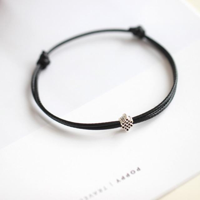 1 /2pcs Adjustable Black Red Leather Rope Bracelet Couple Jewelry Handmade Braided Charm Bracelet Women Men Thread Jewelry Gift