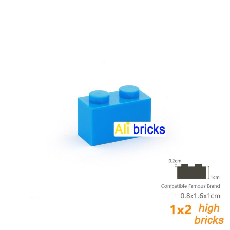 60pcs/lot Bulk Blocks Building Bricks Thick 1X2 Educational Assemblage Construction Toys for Children Size Compatible With Brand