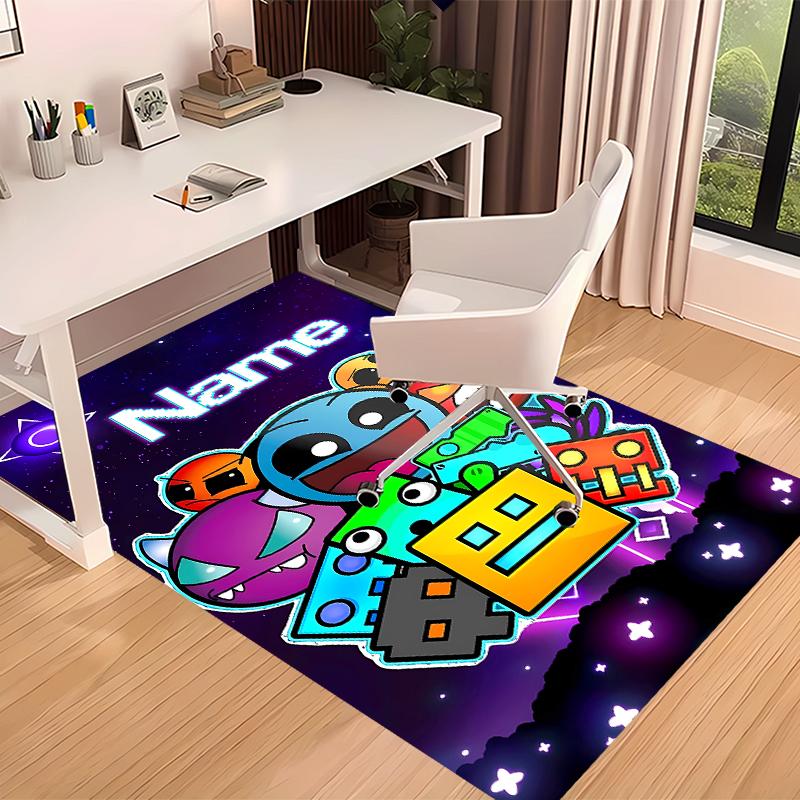 Custom personalization Geometry Dash Print Area Rug - Soft, Washable Non-Slip Indoor Mat,Living Room,Home&Office Decorative Rug