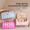 Striped Travel Storage Case Large Capacity Makeup Organizer Bag Travel Toiletry Bag  Home Storage