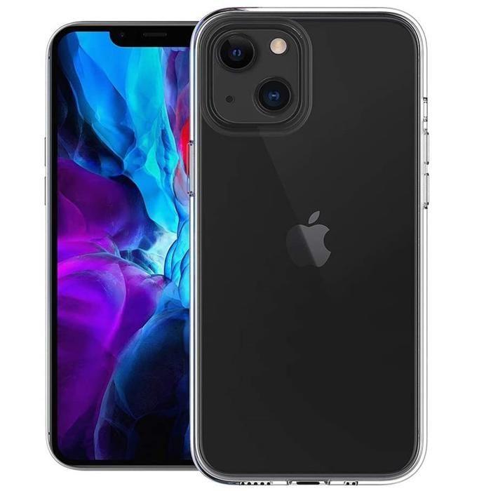Coque et tour de cou pour iPhone 13 MINI - TPU Souple Transparent Cordon Noir réglable Phonillico®
